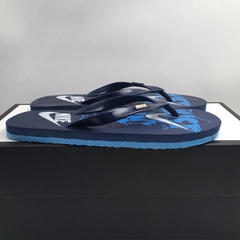 Nike Men's Flip Flop Thong Slippers Sandals Blue White Slip On Size‎ 6 US